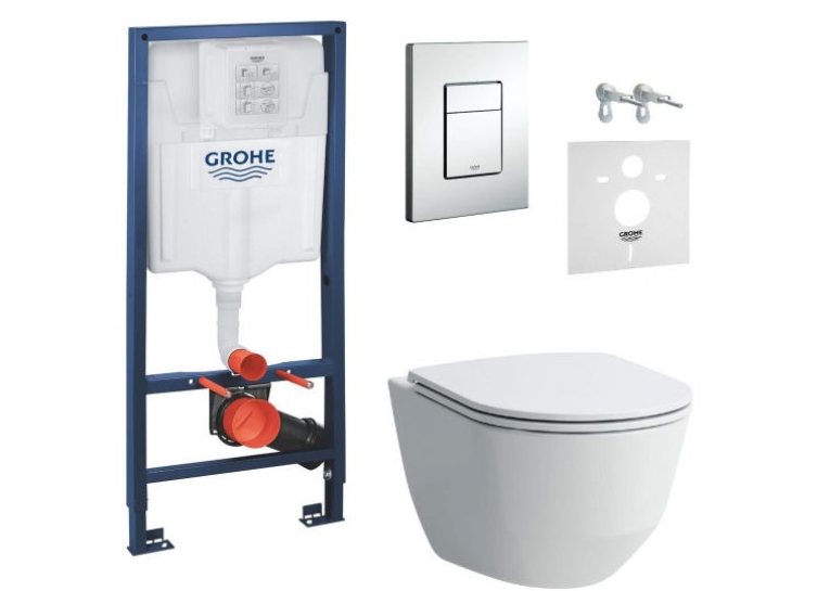Комплект: Інсталяційна система Grohe Rapid SL 38772001 + підвісний унітаз Laufen Pro з кришкою, 38772001+H8669570000001