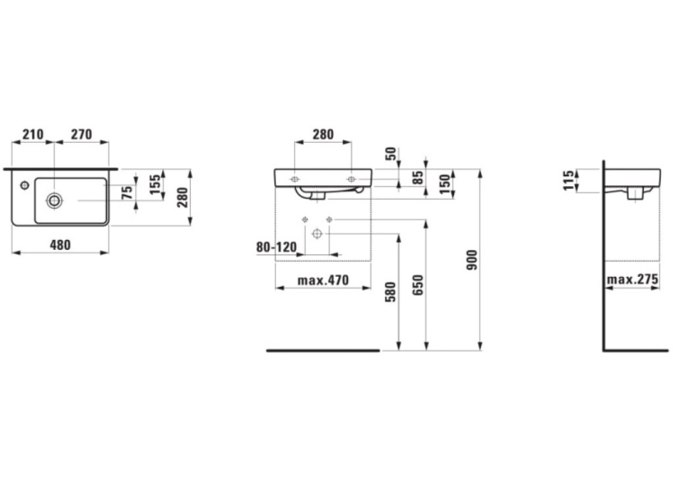 Раковина Laufen PRO S 48х28 H8159550001041