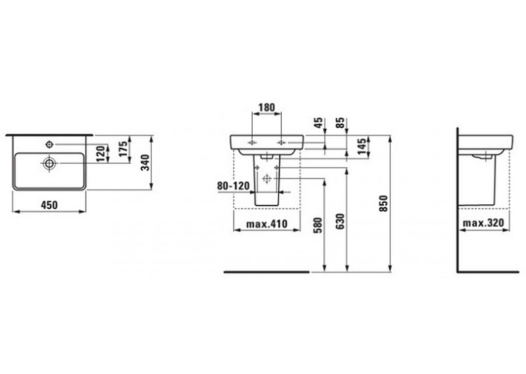 Раковина Laufen PRO S 45х34 H8159610001041