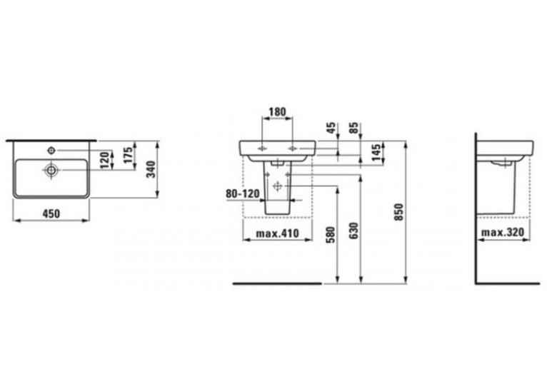 Раковина Laufen PRO S 45х34 H8159610001041