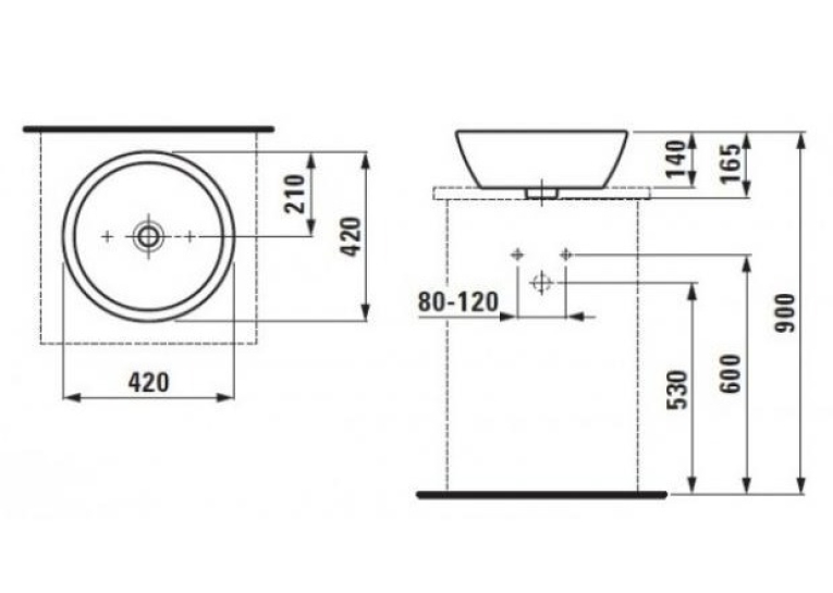 Умивальник LAUFEN BOWL PRO 420 мм H8129620001091