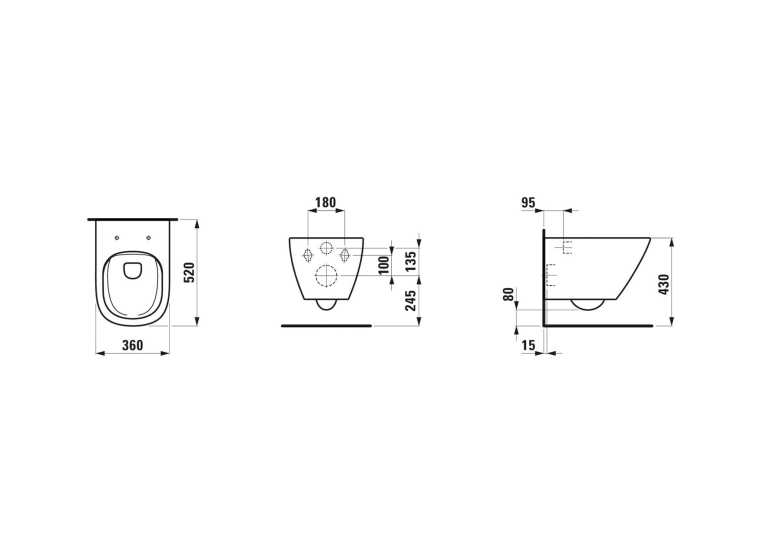 Чаша підвісного унітазу Laufen Lua Rimless + сидіння дюропласт Soft Close, H8660800000001