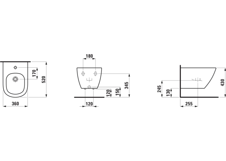 Біде Laufen LUA підвісне H8300810003021