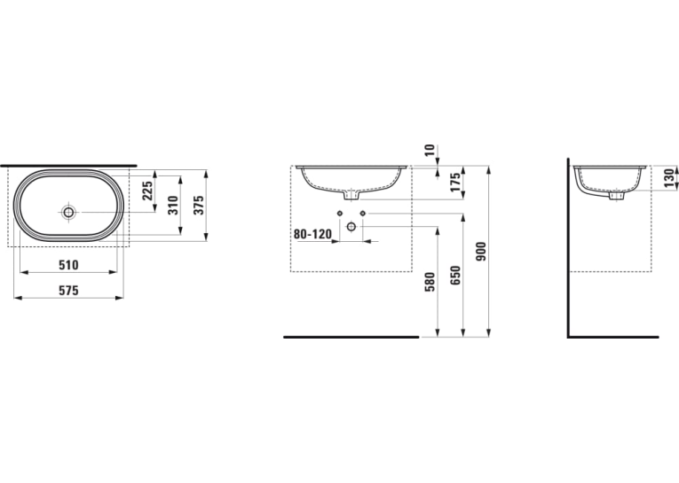Раковина под столешницу Laufen Savoy 51х37.5 см H8189450001091