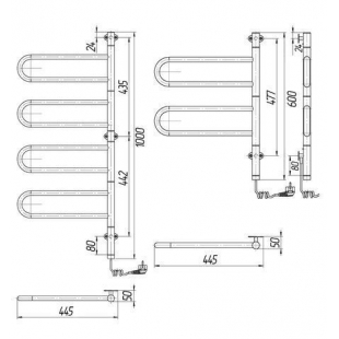 Полотенцесушитель Mario Тристар-I 1000х445/50 электрический TR