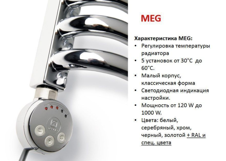 Тен MEG-1.0-1.0 хром