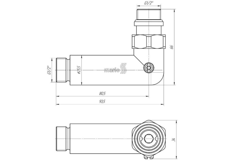 Кран кутовий G1/2
