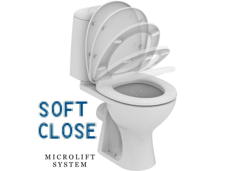  Сидіння для унітазу Cersanit COLOUR антибактеріальне Duroplast, soft-close, біле K98-0092