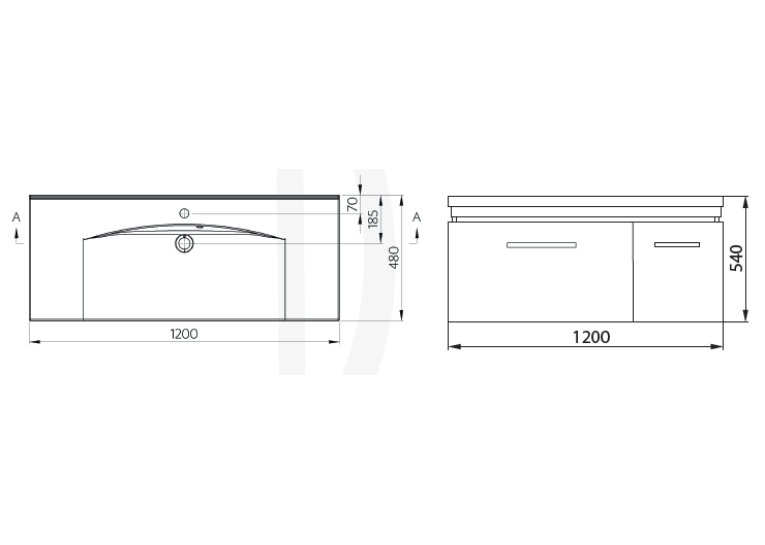 Тумба NORWAY CATARINA 120 біла з умивальником, M102120