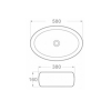  Раковина Newarc Countertop 60 5015S-W зі срібним декором