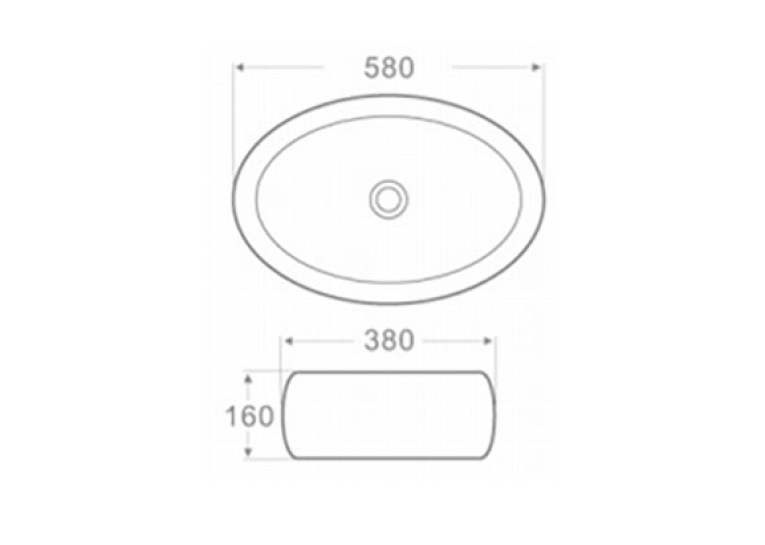  Раковина Newarc Countertop 60 5015S-W зі срібним декором