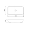 Умывальник Newarc Countertop 70 5019GW бело-золотой