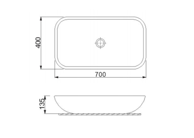 Умывальник Newarc Countertop 70 5019GW бело-золотой
