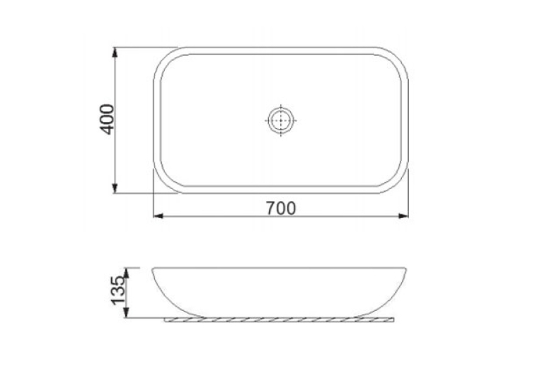  Умивальник Newarc Countertop 70 5019GW біло-золотий