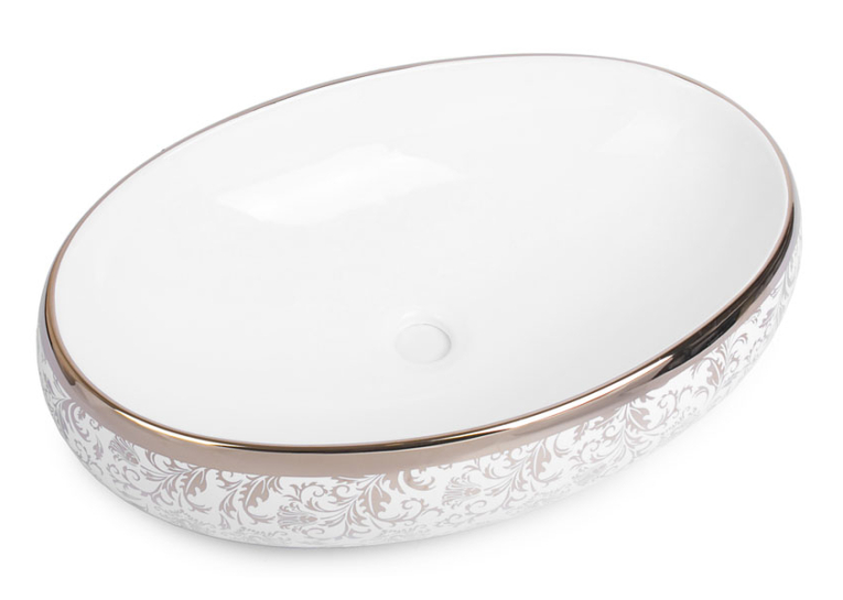  Раковина Newarc Countertop 60 5015G-W із золотим декором