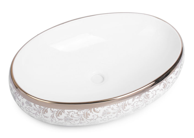 Раковина Newarc Countertop 60 5015G-W с золотым декором