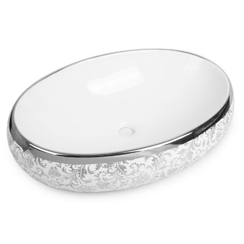 Раковина Newarc Countertop 60 5015S-W із срібним декором