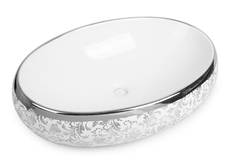  Раковина Newarc Countertop 60 5015S-W зі срібним декором
