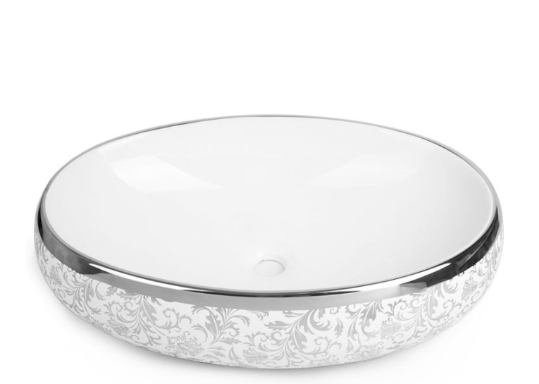  Раковина Newarc Countertop 60 5015S-W зі срібним декором