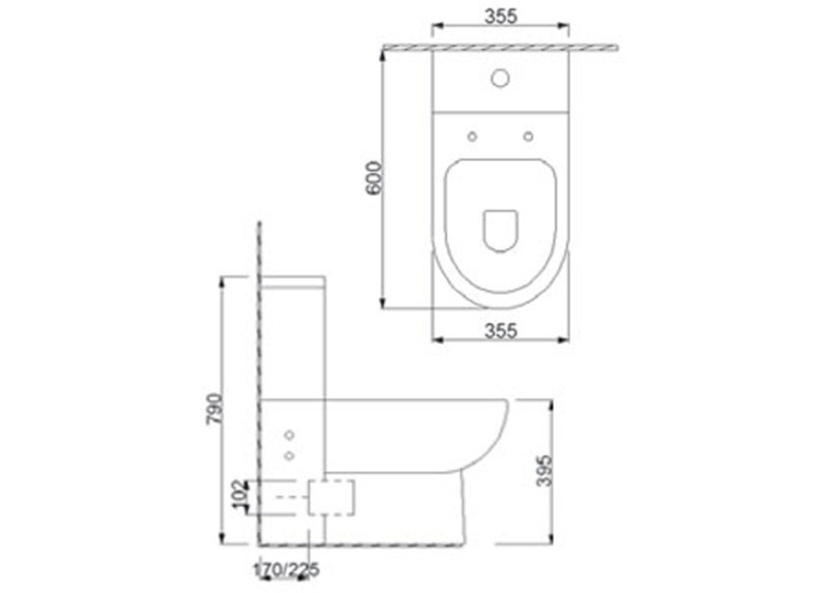  Унітаз-компакт NewArc Modern Rimless 3822W із сидінням SoftClose