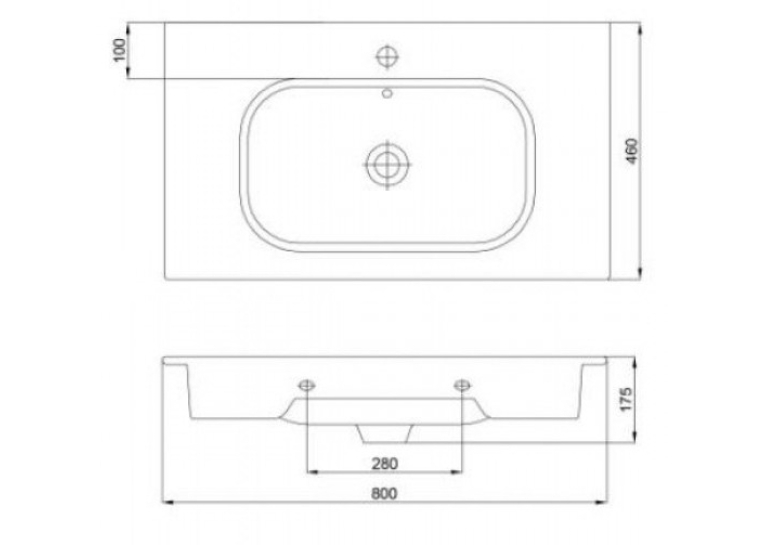 Раковина врезная Natural Console 80 504080