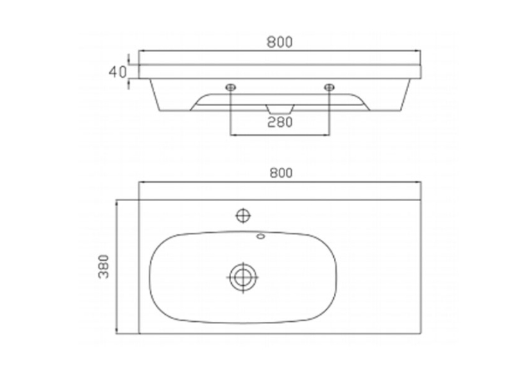  Раковина Newarc River Console 80 506080