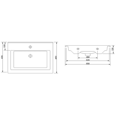 Раковина Newarc Slim 65x45 501065