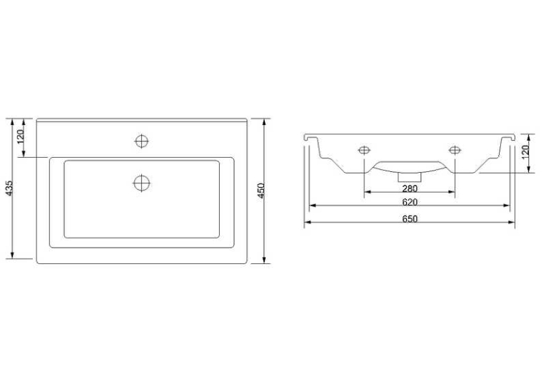 Раковина Newarc Slim 65x45 501065