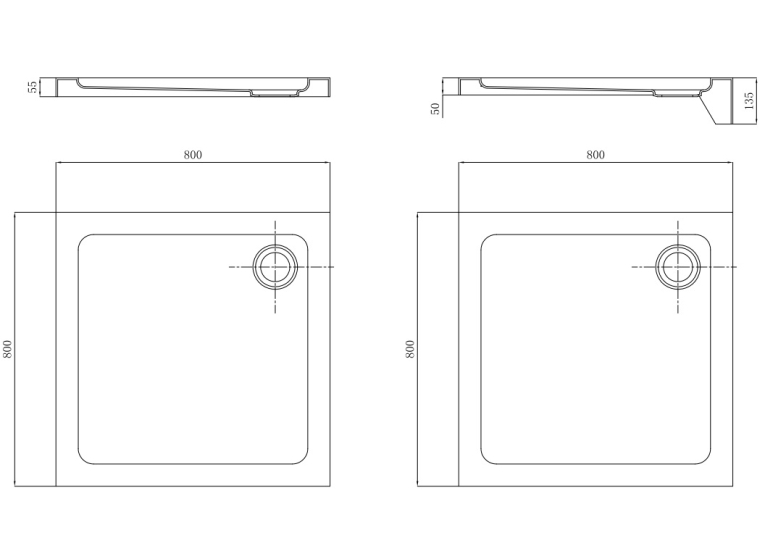  Душовий піддон Primera Frame 80х80 STR1080