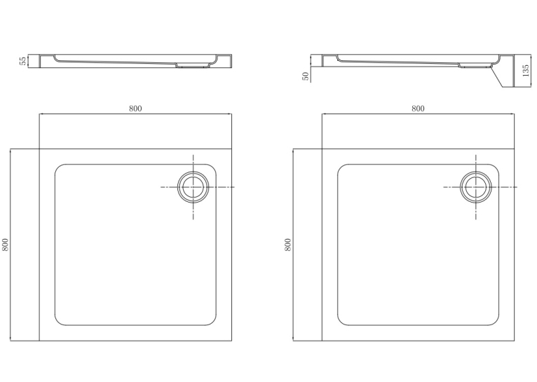  Душовий піддон Primera Frame 80х80 STR1080