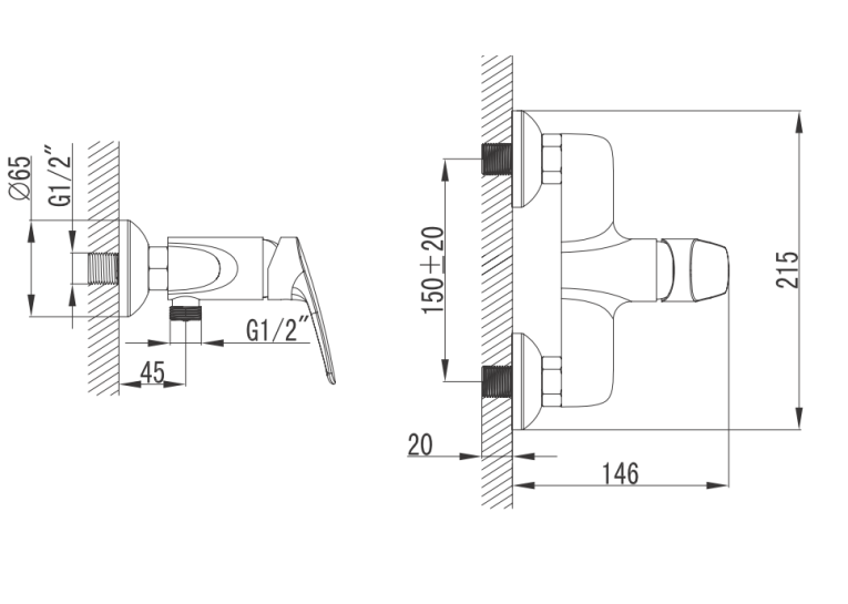 Смеситель для душа Primera Shape 10140015