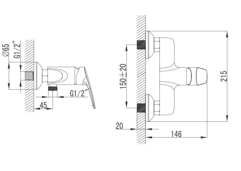  Змішувач для душу Primera Shape 10140015