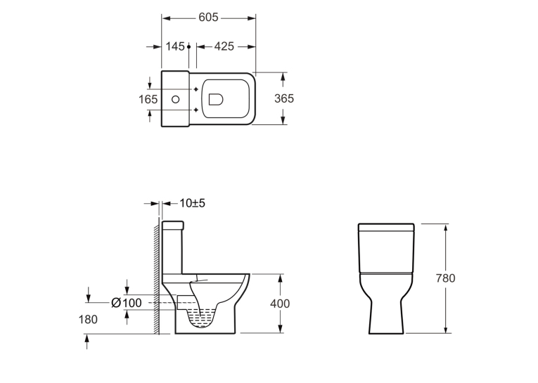 Унітаз компакт Primera Basic 3590020 обідковий з кришкою soft-close, білий глянець