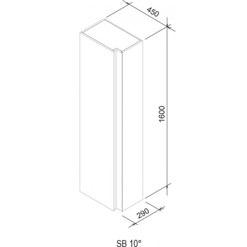 Боковой шкафчик Ravak SB 10° 450 белый X000000751