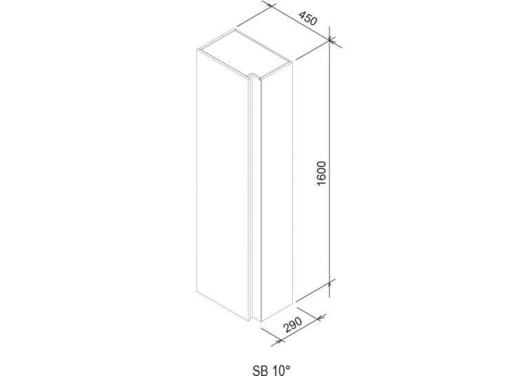 Боковой шкафчик Ravak SB 10° 450 белый X000000751