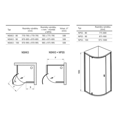 Душевой уголок Ravak Nexty NSKK3-80, БЕЛЫЙ/БЕЛЫЙ+TRANSPARENT, 3O644101Z1