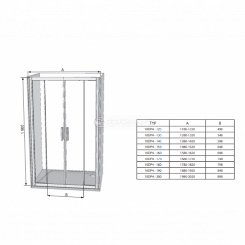 Душевые двери Ravak BLIX BLDP 4 - 130 белый+Grape, 0YVJ0100ZG