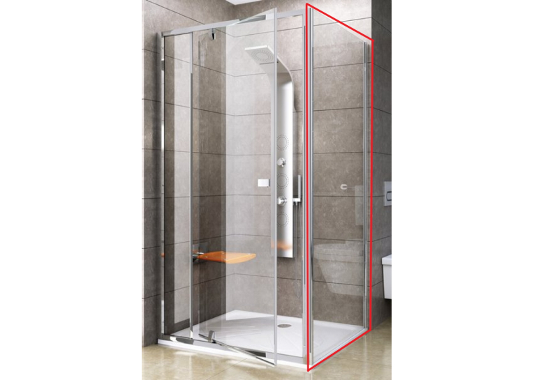  Стінка для душової кабінки Ravak PIVOT PPS-80 Transparent, профіль полірований алюміній, скло, 90G40C00Z1