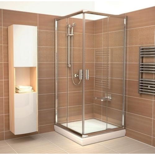 Душова штора Ravak BLIX BLRV2K - 120 Transparent, квадратна, полірований алюміній, скло, 1XVG0C