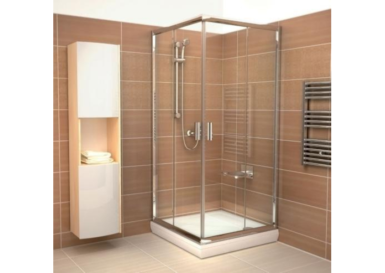 Душова штора Ravak BLIX BLRV2K - 120 Transparent, квадратна, полірований алюміній, скло, 1XVG0C