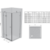  Прямокутна душова кабіна Ravak BRILLIANT BSDPS - 110x80 R Transparent, хром, безпечне скло, 0UPD4A00Z1
