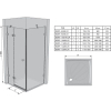 Душова кабіна Ravak BRILLIANT BSDPS - 110x80 R/L Transparent, хром, безпечне скло, 0ULD4A00Z1+0UPD4A00Z1