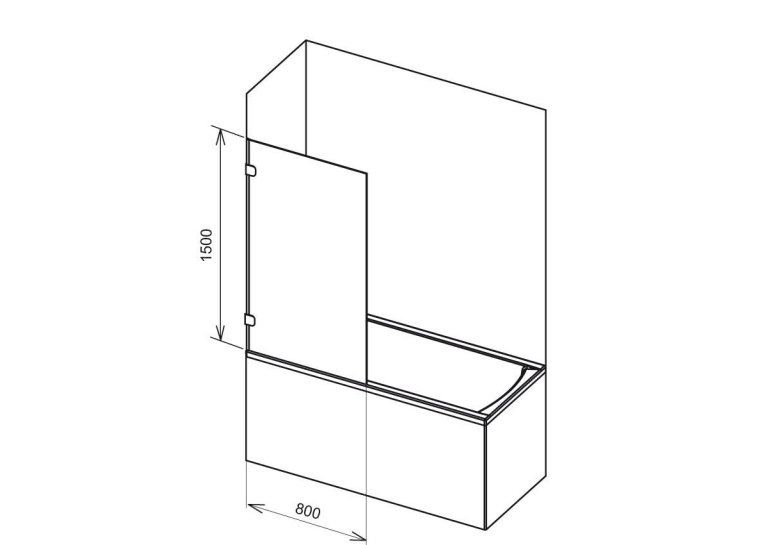 Шторка для ванни Ravak BVS1-80 TRANSPARENT хром, 7U840A00Z1
