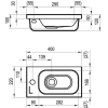 Раковина меблева Ravak CHROME MINI 400, 40x22 см, ліва, XJGL1100000