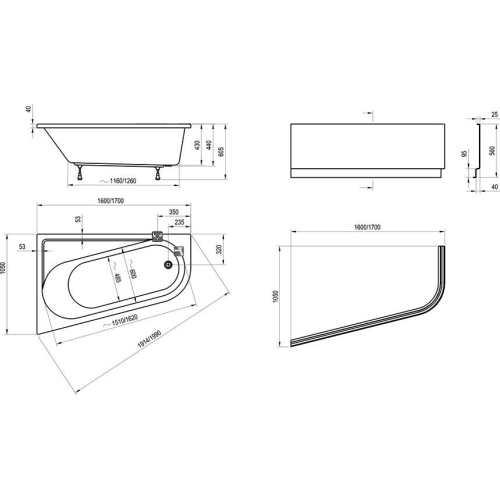 Ванна акриловая Ravak CHROME 160х105 см L CA51000000