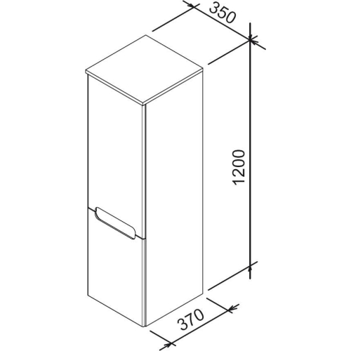 Пенал Ravak CLASSIC SB-350 с полкой и ящиком, белый, правый, X000000355