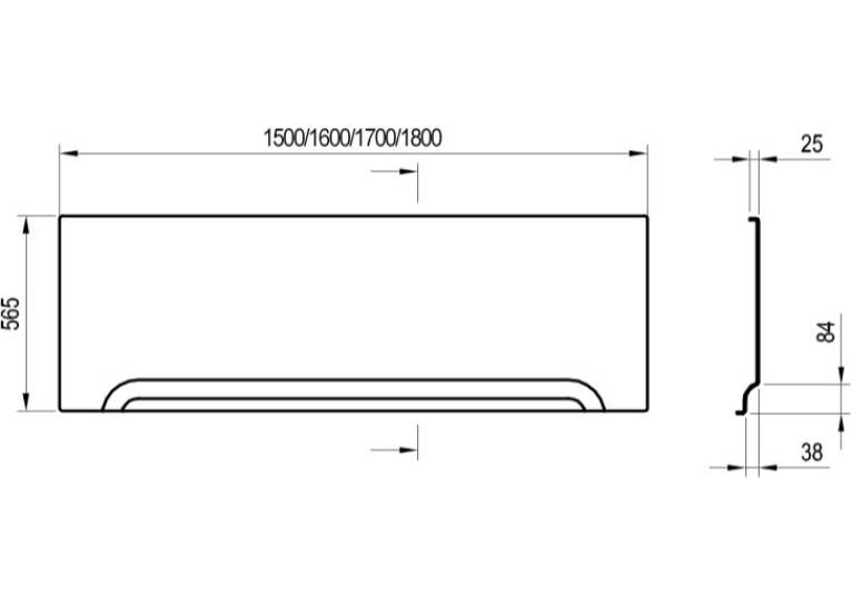  Панель фронтальна Ravak U 180 ST (XAU00000004)