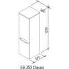 Шкаф боковой Ravak SB 350 CLASSIC L латте/белый, X000000941