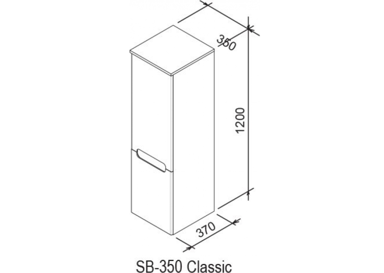 Шкаф боковой Ravak SB 350 CLASSIC L латте/белый, X000000941