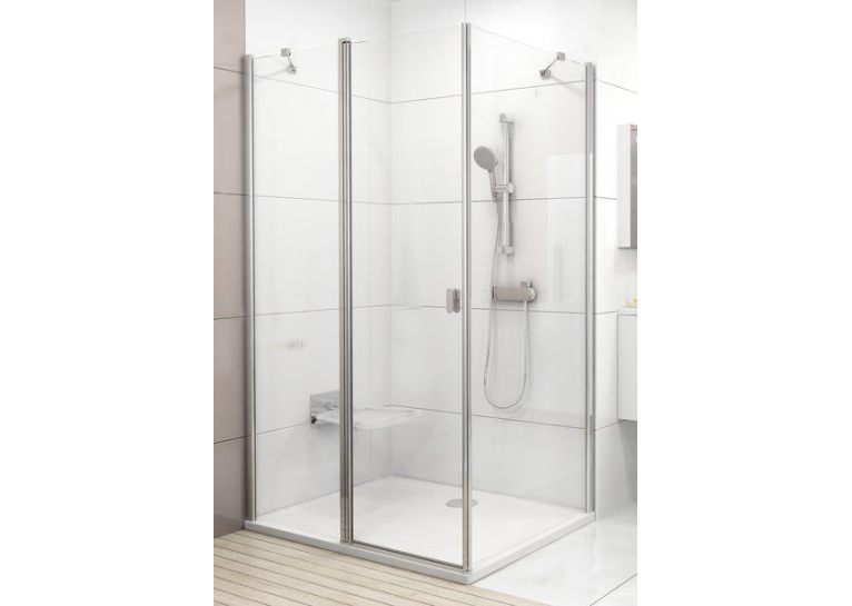Стінка для душової кабінки Ravak CHROME CPS-80 Transparent, полірований алюміній, скло, 9QV40C0